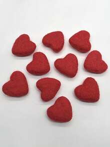 20pcs/5pcs Valentine's Day Red Felt Heart Decoration, Wedding, Valentine's Day, Anniversary, Holiday Party DIY Wreath Accessories, Vase Filler, Gift For Friends And Family, Heart-Filled Wreath Ornaments, Holiday Desktop Decorations. - Multicolor - View 4