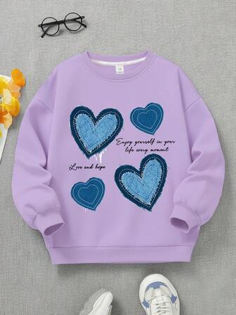 1 Girl's Long Sleeved Round Neck Pullover With A "Vintage Floral Print" Pattern, Providing A Comfortable, Stylish, And Casual New Autumn/Winter Season Top For Young Girls/Tween Girls/Teen Girls