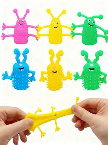 1pc Cute Finger Puppet Toy, Elastic Finger Puppet Stress Relief Toy, Soft Rubber Finger Doll Toy, Suitable For Role Play, Birthday Party Gifts, Gift Bag Filler, Piñata Filler, Random Color And Style - Multicolor - View 4