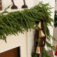 Christmas Real Touch Norfolk Pine Garland – 6FT Artificial Green Winter Greenery For Table, Mantle, Wall, Indoor & Outdoor Holiday Decorations - màu xanh lá - Xem 2