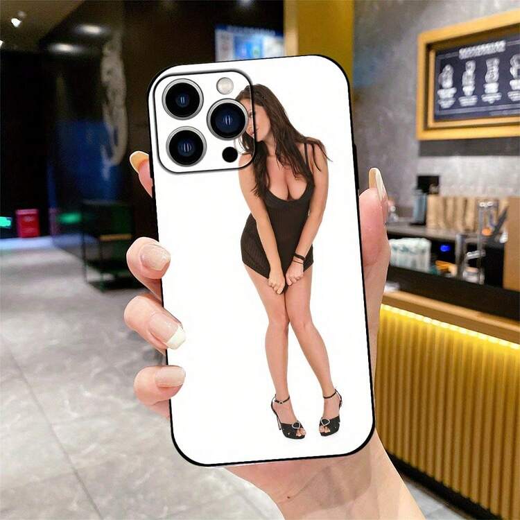 Funda de teléfono resistente a las manchas y duradera, original en negro.La funda para teléfono es adecuada para las series  11/12/13/14/15/16/Pro Max o Plus. - Negro - Añade 4
