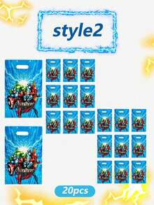 Marvel 10/20/30个漫威主题派对礼品袋，16.5*25厘米手提袋，礼品包装，蜘蛛侠主题派对礼品包装袋，生日派对回礼袋，星空派对收纳袋，太空主题，婚礼装饰，婚礼用品，新娘，迎婴派对回礼，生日装饰，节日派对用品，超市用品 - 彩色 - 查看 7