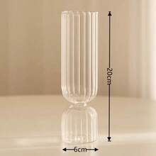 Lake Balaton 1 Bình thủy tinh trong suốt, Chậu hoa mini họa tiết gợn sóng, Bình hoa khô tối giản, Thích hợp trang trí nhà cửa, Trang trí phòng khách, Cắm hoa - Trong sáng - Xem 21