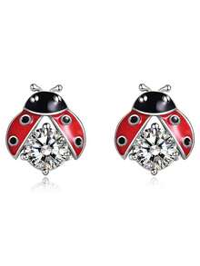 S925 Sterling Silver Ladybug Earrings/Suitable For Women's Daily Commuting/Gift For Family And Friends' Birthdays And Anniversaries - Multicolor - View 1