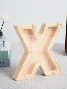 大号26字母木质存钱罐 - 耐用硬币储蓄盒，可个性化定制A-Z字母，透明硬币收纳盒，装饰品，生日礼物，儿童储蓄礼物，字母储蓄礼物，男孩女孩名字硬币盒，圣诞节礼物，感恩节礼物，新年礼物，儿童生日礼物，独特礼物/男孩女孩生日礼物/毕业礼物/返校礼物