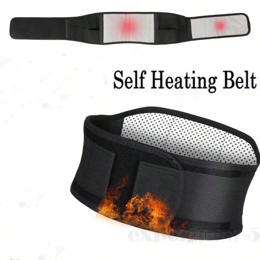 حزام خصر ذاتي التسخين، دعم خصر قابل للتعديل، حماية الظهر في الشتاء، الدفء في الصيف تحت التكييف - الأسود - مشاهدة 1