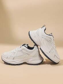 2025 Autumn New Arrival Women's Chunky Sneakers, Thick Sole Elevated, Casual White Shoes, Student Shoes, Versatile Sporty Sneakers - Blue - View 6