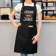 1 Piece Of Heavy-Duty High-Quality Chef Apron, Suitable For Adults - Thickened, With A Large Front Pocket And Adjustable Ties, Black With White Piping - Durable Kitchen Apron, Suitable For Home Cooking, Restaurants, Food Trucks, Baking, And Professional Cooking Use - Easy-To-Clean Design, Suitable For Chefs And Home Cooking Enthusiasts, Restaurant Wear, Sturdy Construction, High-Quality Materials, Long Service Life, Restaurant Staff, Cooking Enthusiasts, Fun Apron, Suitable For Plus-Size Women, Kitchen Apron, Suitable For Both Women And Men Cooking - AZX0001 - 查看 4