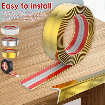 1 件 1.57x78.74 英寸柔性墙角保护条装饰条，可剥离粘贴，用于墙角防护，边缘保护，自粘装饰条，适用于天花板边缘