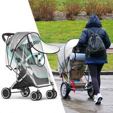 Cubierta de lluvia universal para cochecito de bebé - Diseño impermeable, a prueba de viento, a prueba de polvo y transpirable, de material plástico - Se ajusta a todos los cochecitos de bebé - Apto para uso en exteriores - Regalo perfecto para nuevos padres - Multicolor - Ver 5