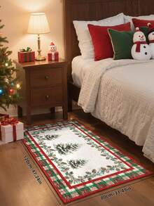 1pc Christmas Tree Carpet, Non-Slip And Washable, Suitable For Living Room, Bedroom, Hallway, Indoor And Outdoor Use, Easy To Create Cozy Christmas Home And Room Decor - Red and White - View 7