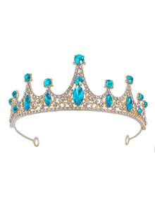 Tiara de Strass de Cristal Azul e Preto, Adequada para Adultos, Presente de Aniversário para Meninas Princesa, Tiara de Cristal, Coroas, Tiara, Coroa de Fantasia, Guirlanda de Cabelo - Coroa Negra - Visão 4