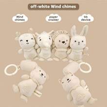 Cartoon Animal Soft Plush Hanging Doll For Baby Crib, Built-In Rattle And Crinkle Paper, 0-12 Months Infant Sensory Doll, Ideal Birthday, Christmas And Holiday Gift For Boys And Girls - Multicolor - View 4