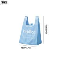 50pcs Garbage Bags, Printed Vest Plastic Bags, Thick & Tear-Resistant, Large Apron Style Plastic Bags, Multi-Purpose For Kitchen And Home - Multicolor - View 6