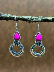 1 Set Vintage Bohemian Style Turquoise Pendant Necklace, Turquoise Earrings, 2-Layer Necklace Can Be Matched Freely, Versatile, Suitable For Casual Wear, All Seasons Jewelry, Suitable For Women And Girls To Match Daily Outfits, Party Accessories, Jewelry, Gift For Family/Friends/Yourself - Bohemian Style - View 21