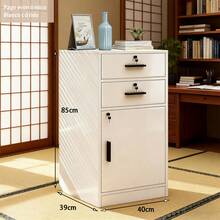 Archivero Compacto Elegante de Metal - 3 Gavetas con Llave, Organizador Económico para Oficina/Hogar - Blanco - Ver 4