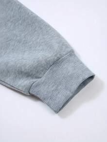 Christian Quote Faith Jeremiah 29 11 Print Two-Piece Set, Long Sleeve Drawstring Hoodies Sweatshirt & Drawstring Jogger Sweatpants Outfits, Women's Clothing Overseas Printing - 灰色 - 查看 4