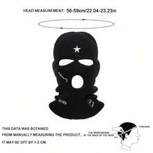 1顶男士SEVEN Ghost Star字母刺绣针织帽，三孔拉法帽，户外休闲帽，适合秋冬季旅行，防风保暖 - 彩色 - 查看 2