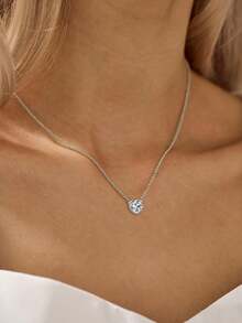 XUJIA 1pc 2 Carat Moissanite Heart Pendant Necklace, 925 Sterling Silver, D Color, VVS1 Clarity, 8x8mm Heart Shaped Moissanite Necklace, 925 Silver Jewelry For Women, Engagement, Wedding Anniversary, Birthday, Christmas Gift