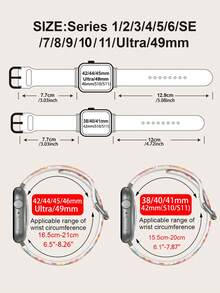 层叠花瓣硅胶表带，兼容 38mm、40mm、41mm、42mm、44mm、45mm、49mm，适用于 Series Ultra/S11/S10/SE/8/7/6/5/4/3/2/1，粉色、紫色、黄色、蓝色可选。 - 彩色 - 查看 6