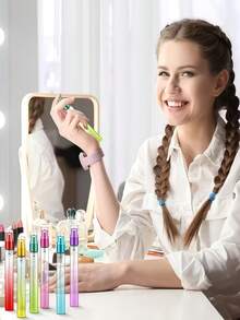 51/24/17/10/2 件装迷你彩色香水喷雾瓶套装,0.34 盎司/10 毫升彩色长喷嘴玻璃细雾可重复灌装喷雾瓶,包含 36 个喷雾瓶、5 个漏斗、5 个泵头、5 根弹簧吸管,便携式旅行香水喷雾器,精油样品容器 - 彩色 - 查看 3