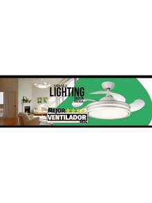 Avant High-End Ceiling Fan With Light, Large And Small Sizes 109 Cm / 50 Cm And 90 Cm / 40 Cm, 6 Speeds, Quiet, DC Motor, Retractable Blades, Dimmable LED Light From 2700K To 6500K, Remote Controls, Summer/Winter Function, Memory, Energy Efficiency Class C - CALIMA PLATA GRANDE 109CM/50CM - View 2