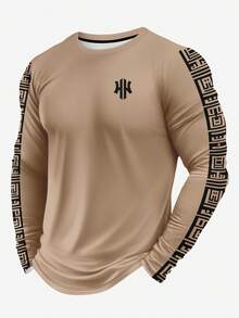 男士商务休闲格子印花长袖衬衫和长裤套装 - 彩色 - 查看 7