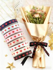 2 PIEZAS Cinta DIY de Amor, Cinta de Embalaje de Regalo, Cinta de Tamaño Pequeño de 5 Yardas/1 Rollo, Cinta de Embalaje de Regalo para el Día de San Valentín, Cinta de Embalaje de Regalo de Boda, Cinta de Decoración de Aniversario de Boda, Decoración de Festival, Adecuada para el Día de San Valentín, Embalaje de Regalo de Boda y Pascua, Dulces de Hornear, Cinta de Embalaje de Flores, Cinta de Moño DIY, Decoración del Hogar, Cinta de Embalaje de Regalo de Cumpleaños y Aniversario, Ancho de 1 CM - Multicolor - Ver 2