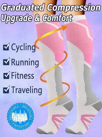 Women's Compression Socks | Gradient Pressure | Invisible Non-Slip | Breathable, No Stuffiness | Suitable For Running, Hiking, Travel, Fitness, Flying & More