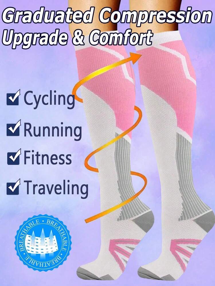 Women's Compression Socks | Gradient Pressure | Invisible Non-Slip | Breathable & Non-Stuffy | Suitable For Running, Hiking, Travel, Fitness, Flight And More Occasions