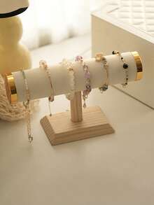 1pc Premium Jewelry Display Stand, Suitable For Flea Market Stalls, Can Display Small Accessories, Watches, Bracelets, Versatile Use, Perfect Holiday And Birthday Gift - White Leather - View 13