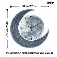 1个12英寸/16英寸2D创意星球装饰挂钟，超静音石英机芯，无滴答声，适用于房间、家居、客厅、卧室、教室、厨房、办公室装饰