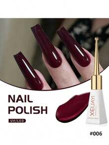 XEIJAYI 1Pc Red Long-Lasting Purple Red Gel Nail Polish Uv/Led Soak Off Gel Nail Polish For Nail Art Diy Salon Home Holiday Gift For Women Nail Art Manicure Diy Salon Gift Nails - Red Violet - View 3