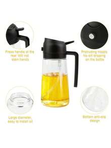 1pc - 2 In 1 Glass Oil Sprayer And Dispenser, Glass Cooking Oil Sprayer, Olive Oil Spray, Glass Oil Spray Bottle, Suitable For Hot Air Fryer, Cooking Spray, Cooking Spray, Salad, Grill, Baking, Suitable For Kitchen, Oil Mister Spray Bottle. - Multicolor - View 4