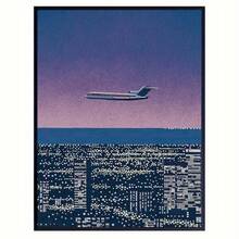 1 Pieza Póster de Lienzo de Atardecer en el Centro de la Ciudad de Higashiguchi Tatsuo - Decoración de Pared de Arte Japonés Moderno de Mediados de Siglo, Púrpura y Tono, Impresión de Paisaje Urbano Minimalista, Adecuado para Sala de Estar, Oficina, Cafetería - Regalo de Pintura en Lienzo Sin Marco, Adecuado para Hogar, Dormitorio, Navidad - transparente - Ver 7