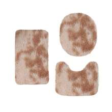 3Pcs Mixed Color Bathroom Rugs Set, Multi Purpose Modern Style Bath Mats Set - Comfortable SoftToilet Carpet, Non-Slip, Fast Absorbent, Machine Washable, Perfect For Bedroom Decor, Tub, Toilet Floor, Shower Room - Màu Khaki - Xem 2