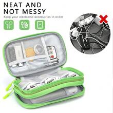 Skycase Zipper Pencil Case - Waterproof Aesthetic Pencil Pouch Case Large Capacity, All-In-One Double Layers Cord Case Organizers Traveling For Accessories,Pen, Pencil, Charger, Cable, Green,Large,Green-1 - 綠1 - 查看 6