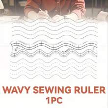 1 Piece Transparent Wave Sewing Ruler And Template, Soft Acrylic Edge Guide, Used For Precise Sewing, Quilting, And Home Sewing Machines, Very Suitable For Sewing Projects, Sewing Accessories - Clear - View 8