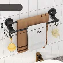 خطاطيف حمام لاصقة، بدون حاجة إلى ثقب، خطاطيف جدار بشفط قوي لمنشفة، رداء الحمام، متوفرة بألوان متعددة - أسود، أبيض