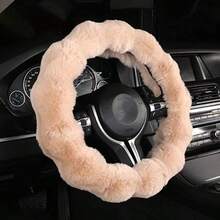 Soft Fluffy Bubble Steering Wheel Cover Warm Comfortable No Inner Ring Car Steering Wheel Protector Winter Driving Essential Accessories 1pcs - 杏色 - 查看 9
