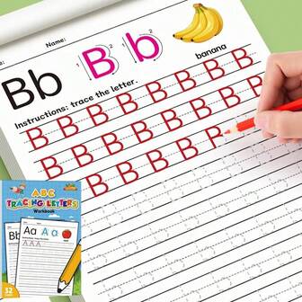 32 Pages ABC And English Number Workbook Handwriting Exercise Book For Preschool Children Math And Letter Skills Development Calligraphy
