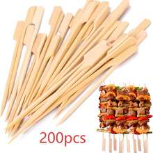 200/100/50/1 pièce (3,54"/4,72"/5,9"/7,87"/11,81" de long) Brochettes en bambou, bâtons de barbecue, brochettes pour aliments grillés, bâtons de tanghulu, également convenant pour le barbecue en plein air, le camping, les amuse-gueules, les fruits, les martinis, le fromage, les sandwichs, les garnitures de fontaine de chocolat, la fondue chinoise, les crevettes tigrées, les brochettes de viande, les garnitures de cocktail, les voyages, les réunions de vacances - Multicolore - Voir 24