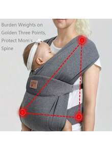 VRBABIES Toddler Carrier With Adjustable Shoulder Strap, Baby Carrier,Canguro Para Cargar Bebe,Baby Carrier Newborn To Toddler,Baby Carrying Jacket For Mom ﻿ - Màu xám đen - Xem 4