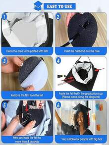 2 Packs Graduation Cap Headband Firm Anti-Fall Grad Headband Insertnb Secures Your Graduation Cap - Multicolor - View 7