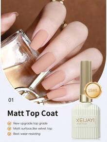 XEIJAYI 1Pc Red Long-Lasting Gel Matte Top Coat Shine Finish And Soak Off Led Nail Lamp Perfect For Christmas Nail Art Design Manicure Diy Salon Women Gift - Clear - View 1