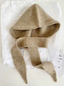 1件套帽子围巾一体式保暖针织帽女士冬季护耳拉法帽毛线帽女士冬季服装情人节礼物