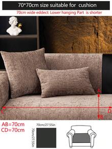 1pc All-Season Sofa Cushion Cover, Modern Minimalist Anti-Slip Sofa Seat Pad, Dust-Proof & Washable Sofa Slipcover, Soft & Fade-Resistant, Pet-Friendly, Fits L-Shaped Sofa And 1/2/3/4 Seater Sofa, Suitable For Bedroom, Office, Living Room - Coffee Brown - View 17