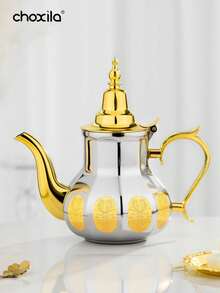 choxila 1pc Stainless Steel Moroccan Teapot, Mint Teapot, Large Capacity Arabic Coffee Pot, Turkish Coffee Kettle, For Home Or Travel - Pot - View 6