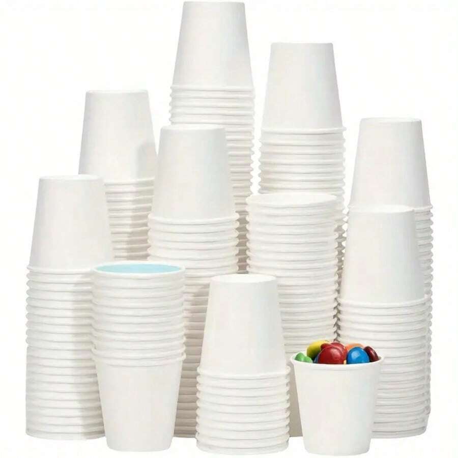 50/100 Stücke Mini Einweg-Papierbecher - ideal für Supermarktkostproben, Mundspülung, Obstsnacks und Partygetränke - Hohe Qualität, Snackbecher, Geburtstag, Weihnachten, Hotel