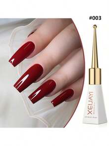 XEIJAYI 1瓶红色持久凝胶指甲油，UV/LED可卸甲凝胶指甲油，适用于美甲DIY沙龙居家美甲，节日礼物，女士美甲艺术修甲DIY沙龙礼品 - 酒紅色 - 查看 3
